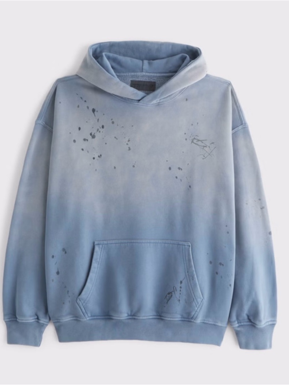 Abercrombie & Fitch Faded Light Blue Pullover Hoodie